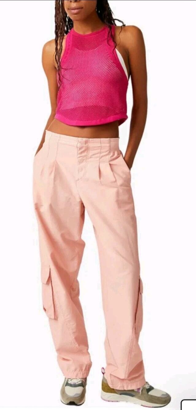 Free People Movement mesmerize me Cargo Pants In Sunkissed Pink Size Small